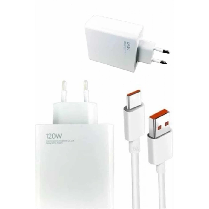 BFS 120W Şarj Aleti Hızlı Çift Turbo Şarj Aleti Seti Beyaz