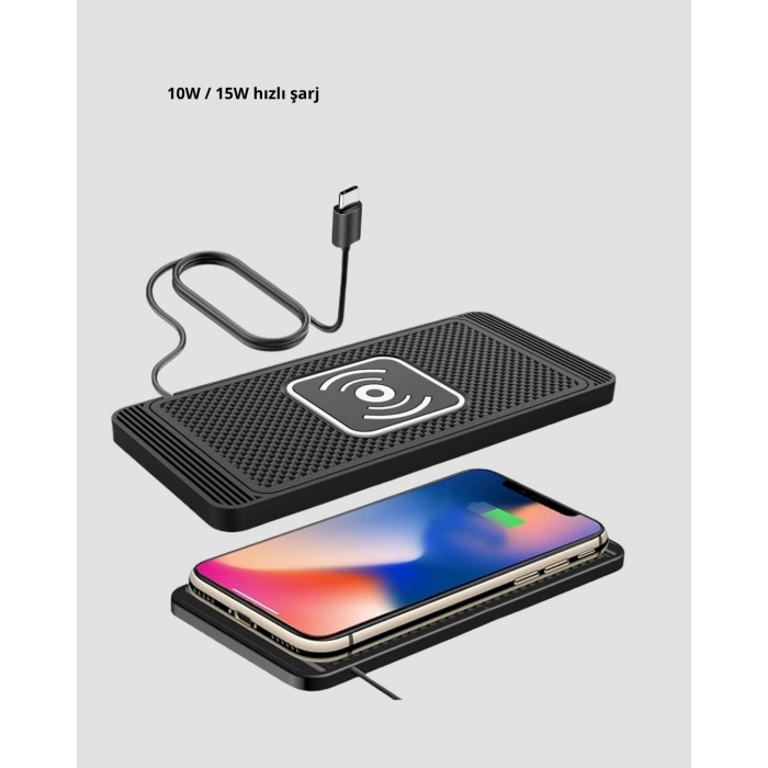 BFS 15W Manyetik Kablosuz Şarj Pedi Araç Masa Kullanımına Uygun Qi Şarj Cihazı