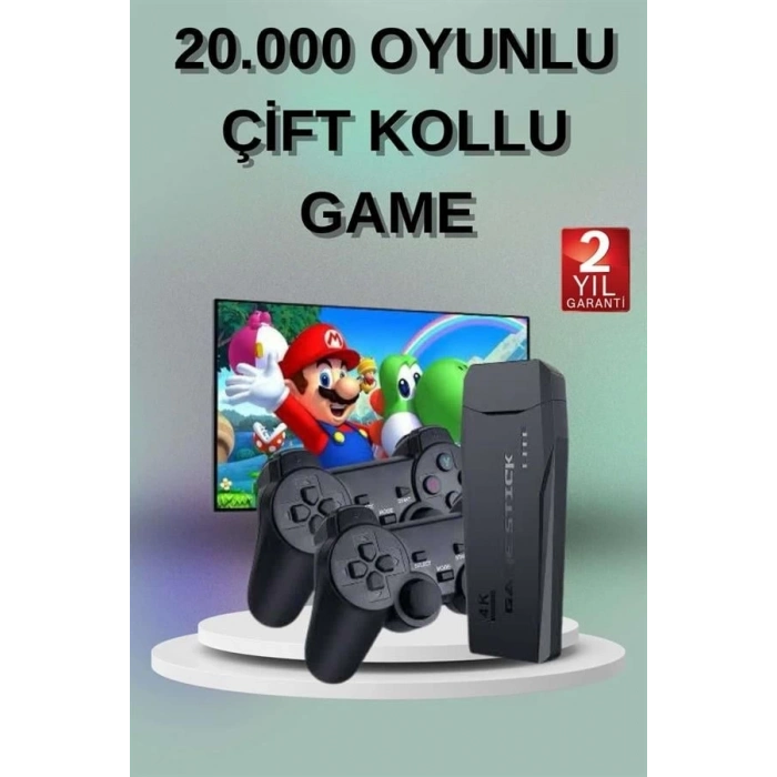 BFS 2 Kollu Kablosuz 2.4G Retro Oyunlar 4k Game Stick 3500 Oyun Atari