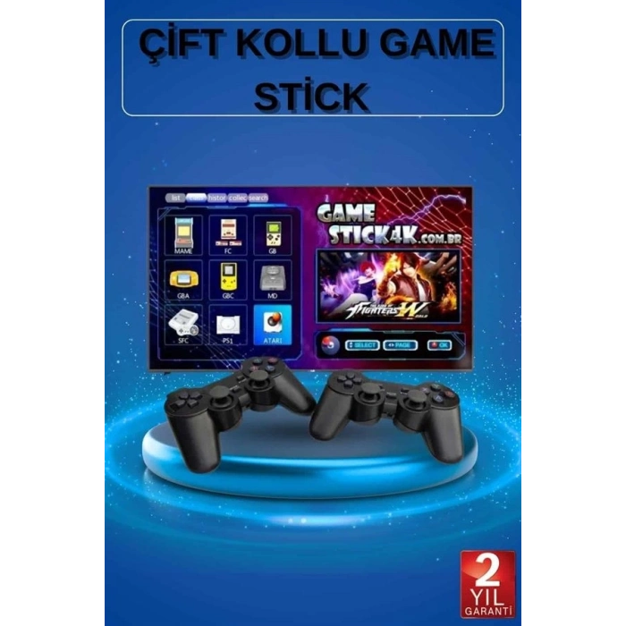 BFS 2 Kollu Kablosuz 2.4G Retro Oyunlar 4k Game Stick 3500 Oyun Atari