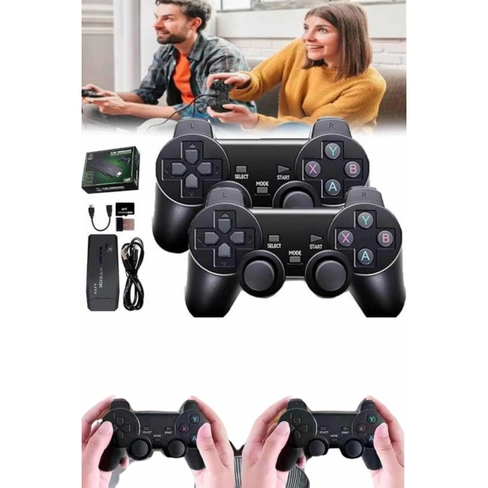 BFS 2 Kollu Kablosuz 2.4G Retro Oyunlar 4k Game Stick 3500 Oyun Atari