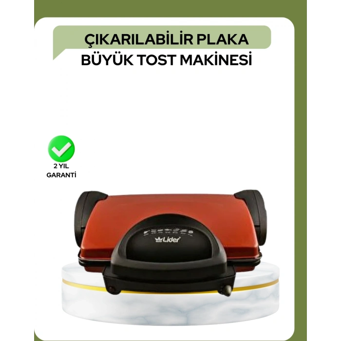 BFS 2000 Watt Teflon Tost Makinesi – Geniş Plaka, Ayarlanabilir Isı, Kolay Temizlik