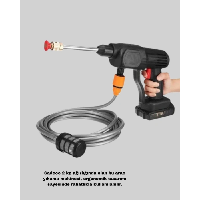 BFS 21V Akülü Basınçlı Yıkama Makinesi Çift Akülü ve Hızlı Şarj Özellikli