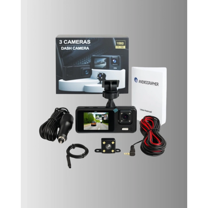 BFS 3 Kameralı Araç İçi DVR Kayıt Cihazı  Ön İç Arka Kamera Full HD