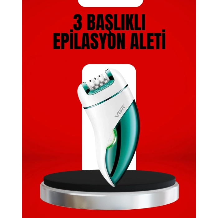 BFS 3ü 1 Arada Epilatör Su Geçirmez Metal Başlıklı LED Işıklı 90 Dakika Şarjlı