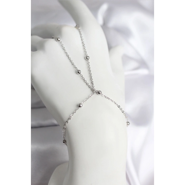 BFS 316L Çelik Gümüş Renk Topçuk Zincir Model Kadın Şahmeran