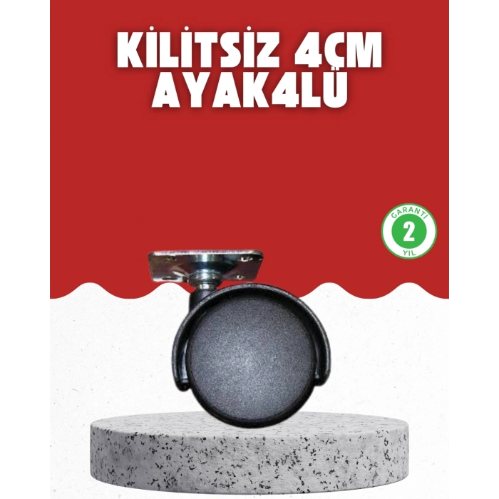 BFS 4 cm Kilitsiz Tekerlek Ayak Seti Zemin Koruyucu