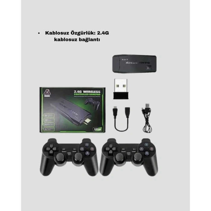 BFS 4K Destekli Kablosuz Retro Atari Oyun Konsolu – 20000 Oyun, 2 Kolu