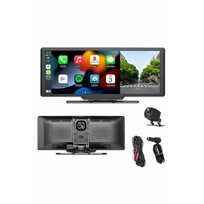 BFS 4K Ultra Araç İçi Ön ve Arka Kameralı Ekran HD 2 Kameralı Torpido Üstü Araç Multimedya