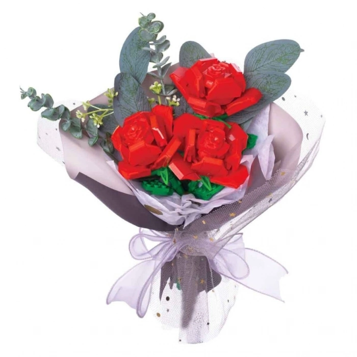 BFS 5757 FLOWER SET GÜL BUKETİ 3LÜ KRMZ 285 PRÇ