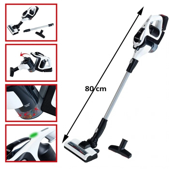 BFS 6812 Bosch Oyuncak Beyaz Elektrik Süpürgesi Sesli + Işıklı