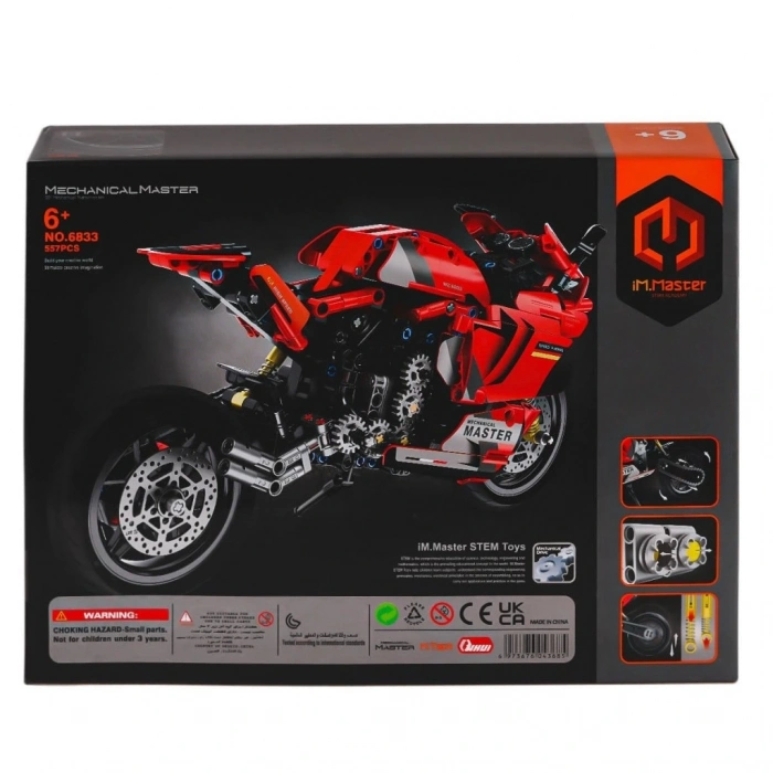 BFS  6833 IMM Mekanik Master Blokları Motosiklet Kırmızı 557 Parça