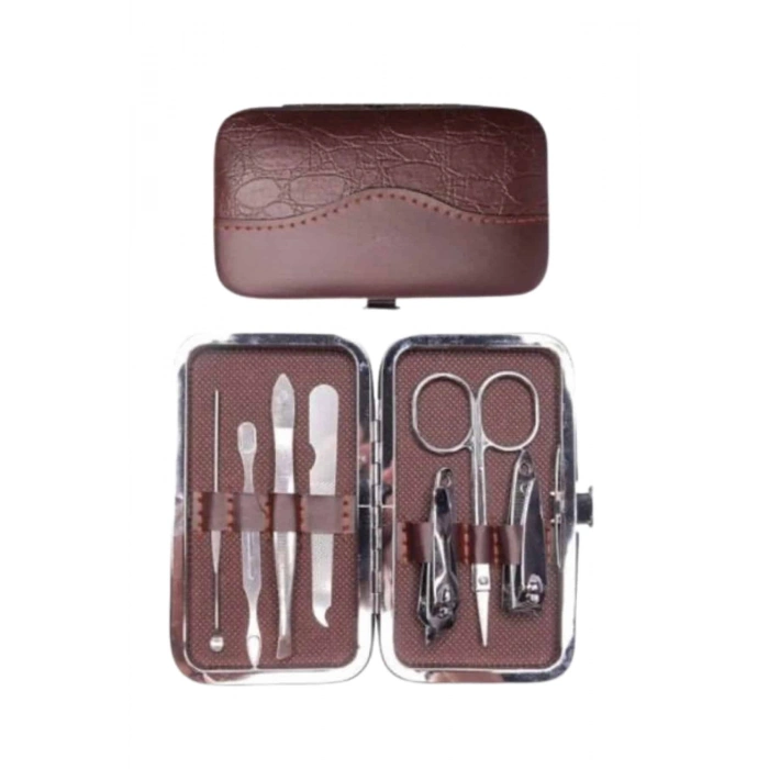 BFS 7 Parça Paslanmaz Çelik Manikür ve Pedikür Seti Çantalı Profesyonel