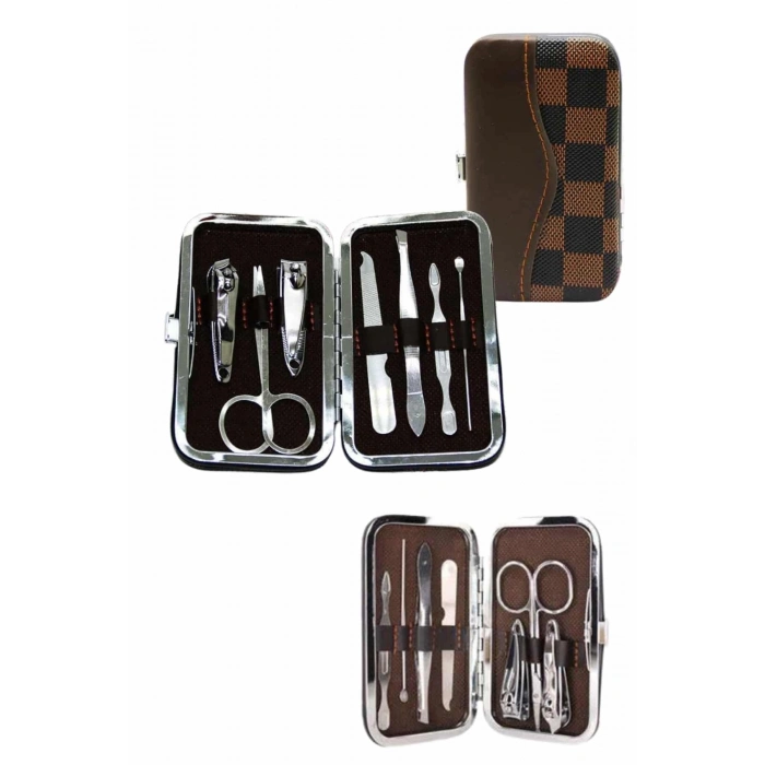 BFS 7 Parça Paslanmaz Çelik Manikür ve Pedikür Seti Çantalı Profesyonel