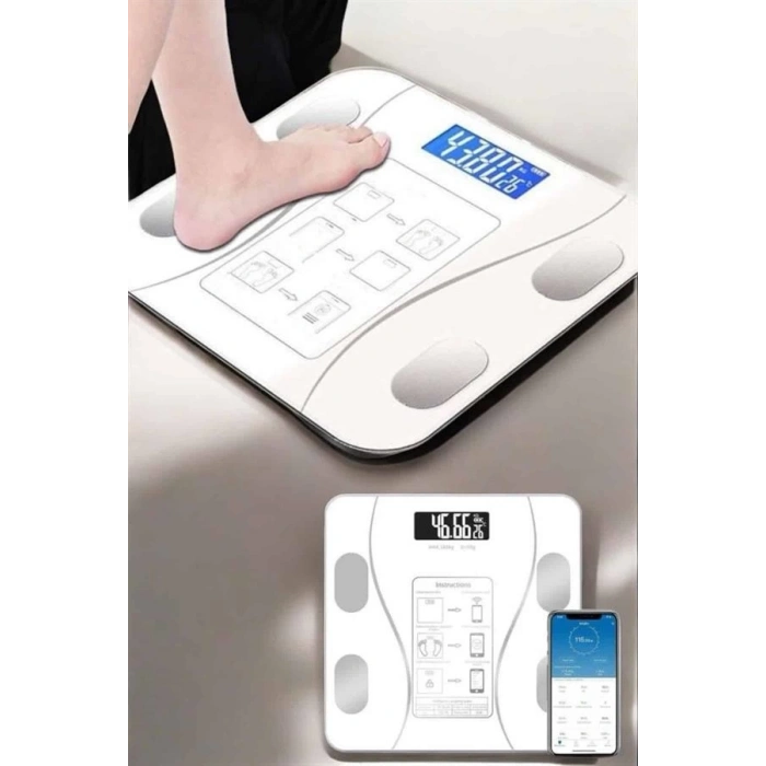 BFS Akıllı Tartı Bluetooth Bağlantılı Yağ Ölçebilen Tartı Yeni Nesil