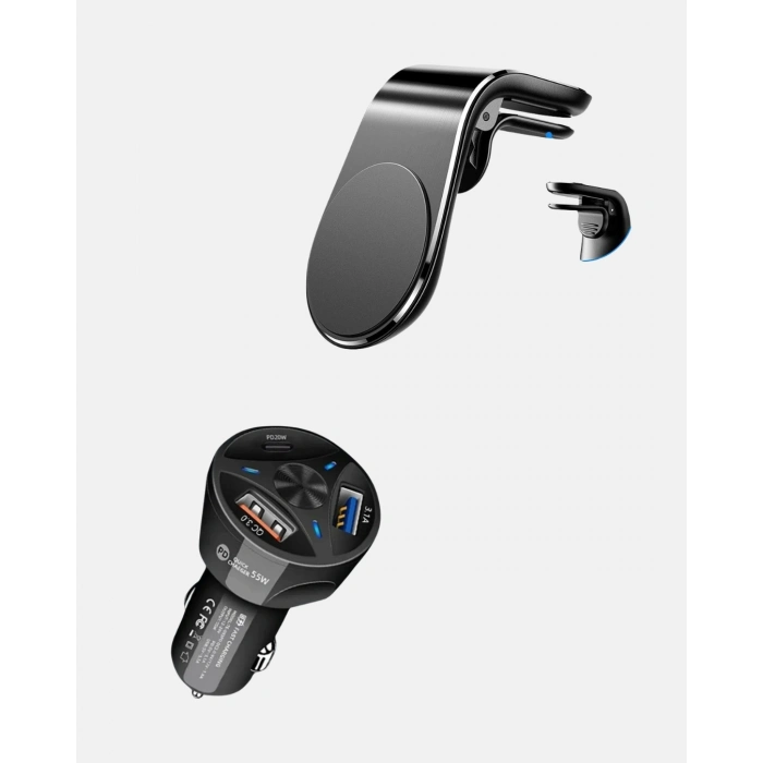 BFS Araç İçi Telefon Tutucu + Quick Charge 3.0 Araç Şarj Cihazı Seti