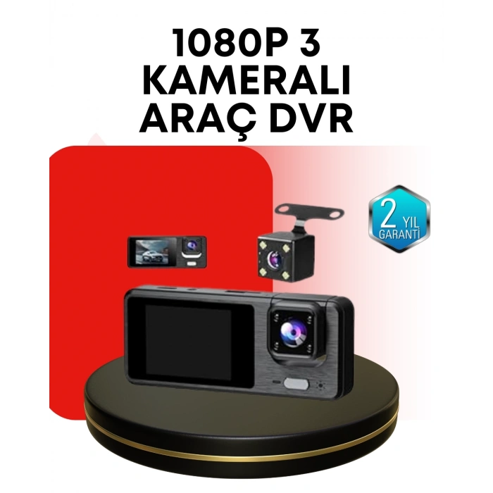 BFS Araç Kamerası 3’lü Sistem | Full HD, Sesli Kayıt ve Park Gözetimi