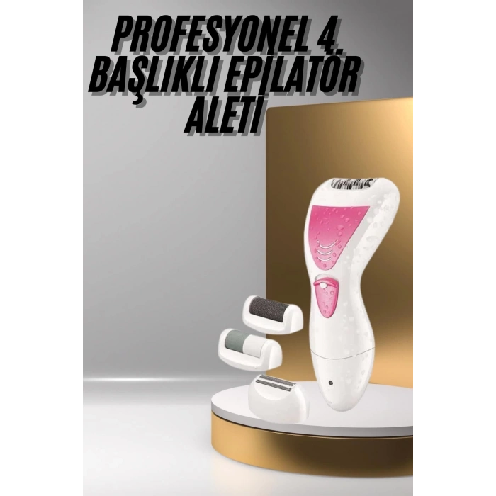 BFS Ayak Törpü Başlıklı Epilatör Aleti 4 Başlıklı Taşınabilir Şarjlı Epilasyon Cihazı