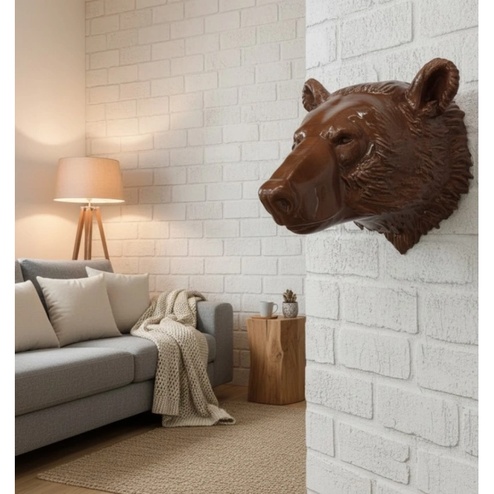 BFS Ayı Başı Duvar Dekoru Modern Asılabilir Heykel 25x19 cm