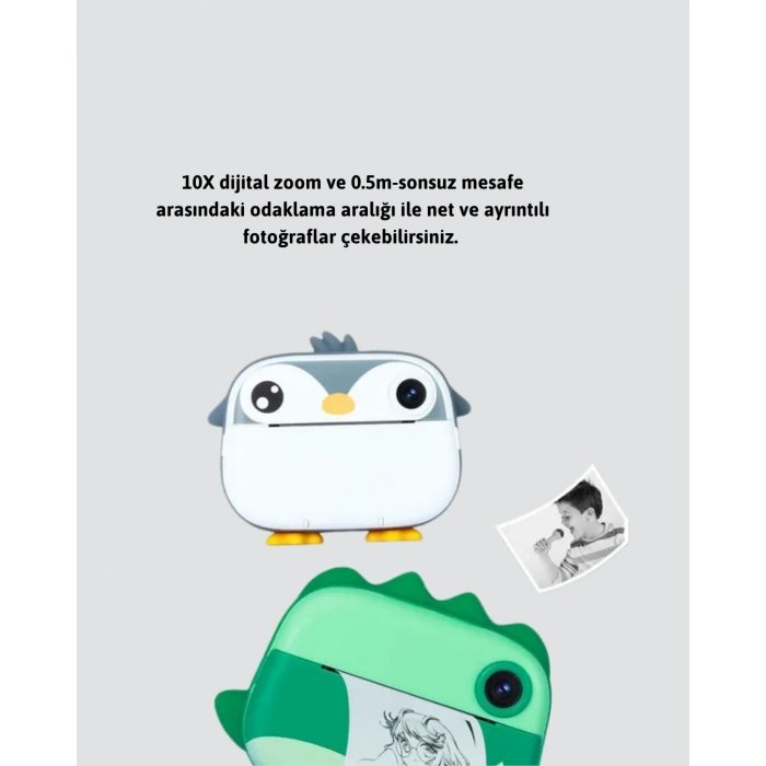 BFS Baskı Kamera – Çift Lensli, Anında Baskı ve 10X Zoom Özellikli Dijital Fotoğraf Makinesi