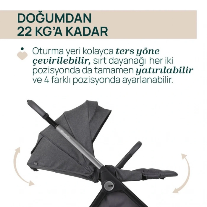 BFS Bebek Arabası Black Satin
