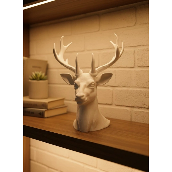 BFS Beyaz Geyik Biblo 23 cm Dekoratif Modern Tasarım