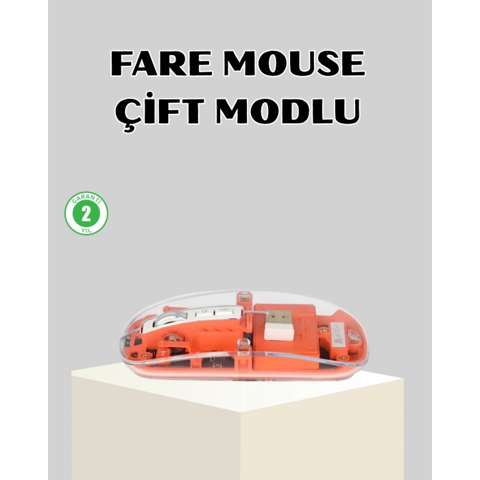 BFS Bluetooth 5.0 & 2.4GHz Kablosuz Fare – 3 Cihaz Bağlantılı, Hızlı Geçiş, USB Alıcılı