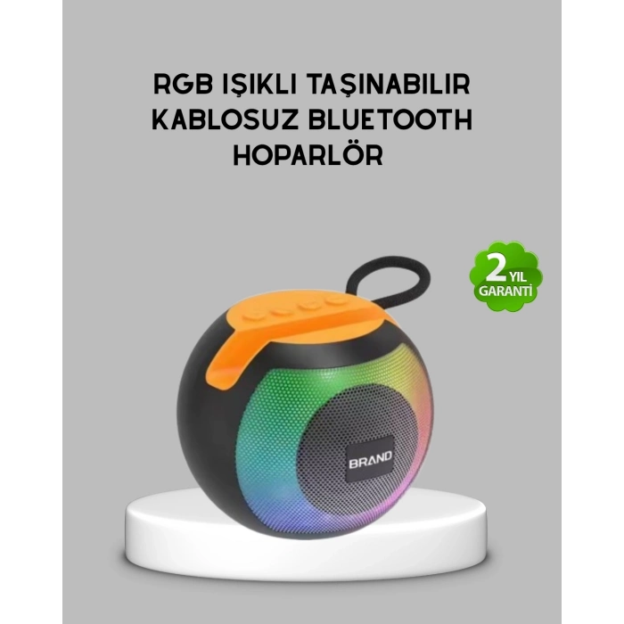BFS Bluetooth 5.0 Hoparlör – RGB Işıklı, Güçlü Bas ve 360° Surround Ses