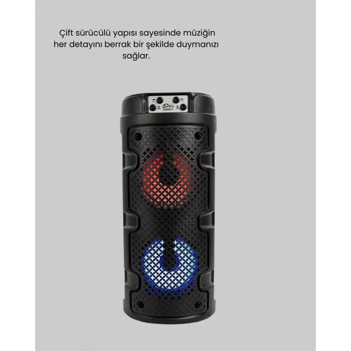 BFS Bluetooth 5.0 Kablosuz Hoparlör Çift Sürücülü Yüksek Ses Kalitesi Kompakt Tasarım