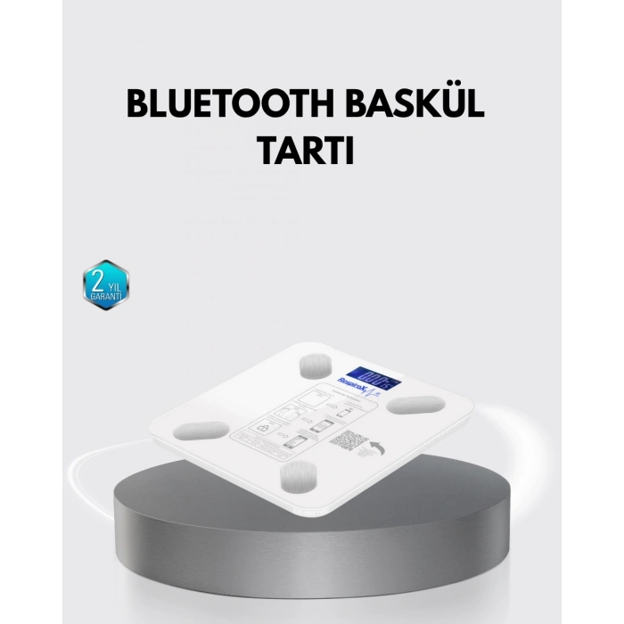 BFS Bluetooth Akıllı Tartı – 8 Fonksiyonlu Dijital Baskül, 180 kg Kapasiteli