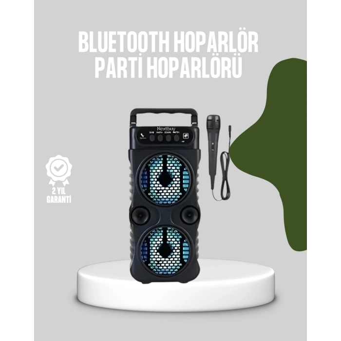 BFS Bluetooth Bağlantılı LED Işıklı Taşınabilir Hoparlör – 1200 mAh Şarjlı, FM Radyolu