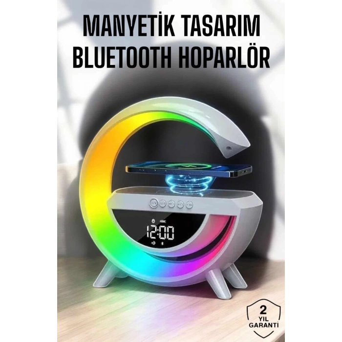 BFS Bluetooth Hoparlör Dijital Göstergeli Wireless Şarj RGB Işıklı