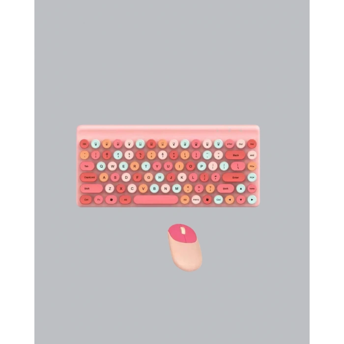 BFS Bluetooth Retro Kablosuz Klavye ve Mouse Seti – 3 Cihaz Bağlantılı, Sessiz Tuş, Uzun Pil Ömrü