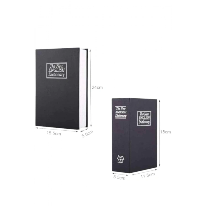 BFS Büyük Boy Anahtarlı Kitap Görünümlü Gizli Kasa Çelik Kasa Altın Kasası