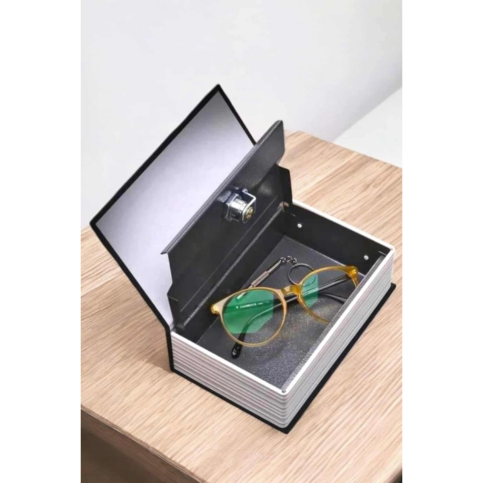 BFS Büyük Boy Anahtarlı Kitap Görünümlü Gizli Kasa Çelik Kasa Altın Kasası