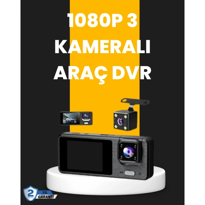 BFS Çok Açılı Araç İçi DVR | Ön İç Arka Kamera, Döngü Video Kaydı