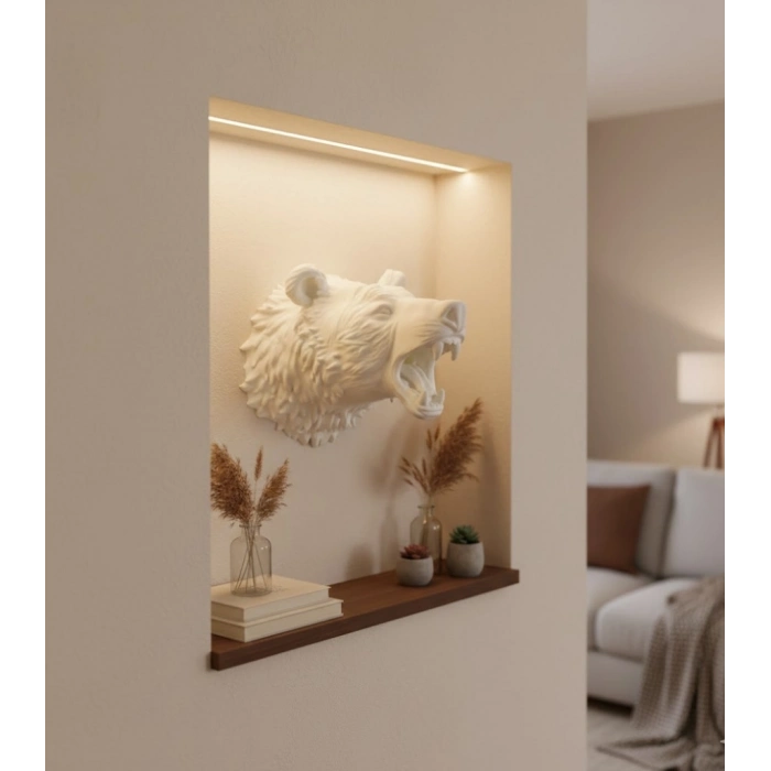 BFS Dekoratif Beyaz Ayı Duvar Heykeli Asılabilir Hediyelik 25x19 cm