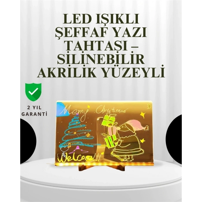 BFS Dekoratif LED Yazı Tahtası – Silinebilir, Neon Kalemli, Planlama ve Hatırlatma İçin İdeal