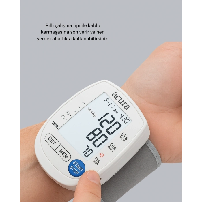 BFS Dijital Bilek Tansiyon Aleti Çift Güç Kaynaklı HD Ekranlı