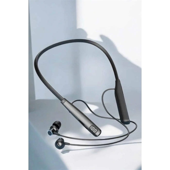 BFS Dijital Göstergeli Kulak İçi Kablosuz Bluetooth Kulaklık Boyun Bantlı