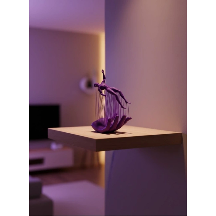 BFS El İnsan Figürü Mor Modern Sanatsal Biblo Soyut Tasarım Salon ve Ofis Dekoru