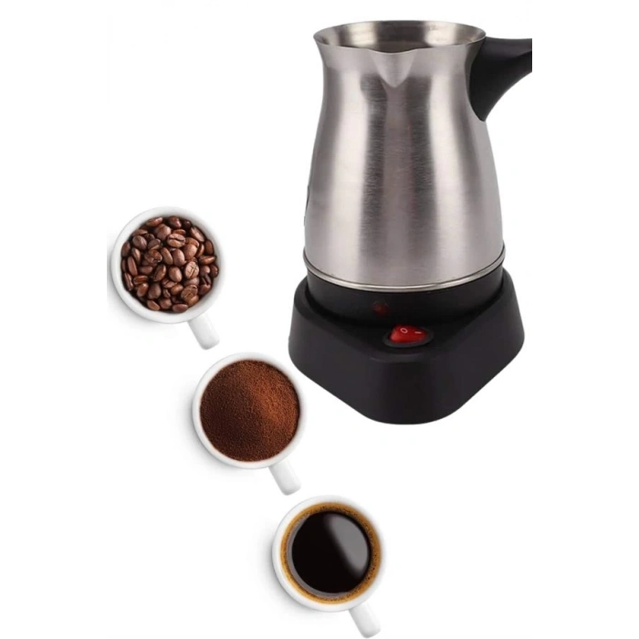 BFS Elektrikli Cezve 800 Watt Paslanmaz Çelik Türk Kahve Makinesi Saplı