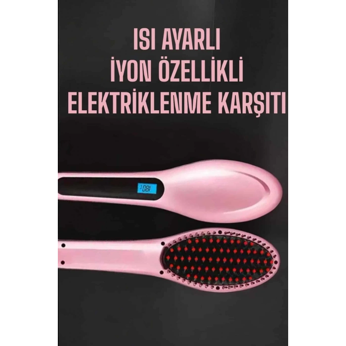 BFS Fön Tarağı Saç Düzleştirici Sıkı Dişli Isı Ayarlı Elektriklenme Karşıtı