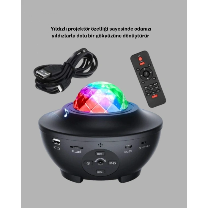 BFS Galaxy Yıldız Projektör Çok Renkli Ayarlı Parlaklık Uzay Atmosfer Işığı