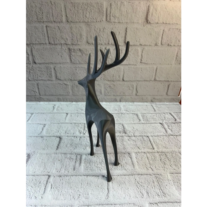 BFS Geyik Figürü Gri Modern Salon ve Raf Dekoru