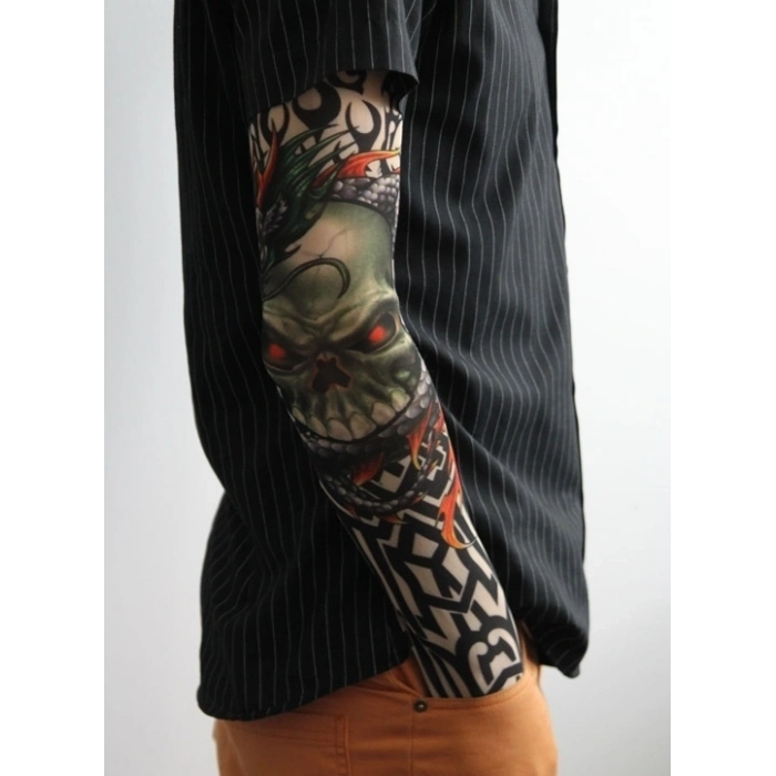 BFS Giyilebilir Kol Dövmesi Çorap Dövme 3d Baskılı Kol Bacak Dövme 2 Adet Model 18