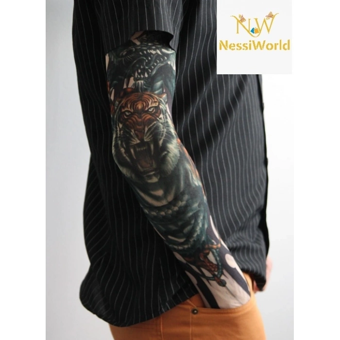 BFS Giyilebilir Kol Dövmesi Çorap Dövme 3D Baskılı Kol Bacak Dövme 2 Adet Model 3