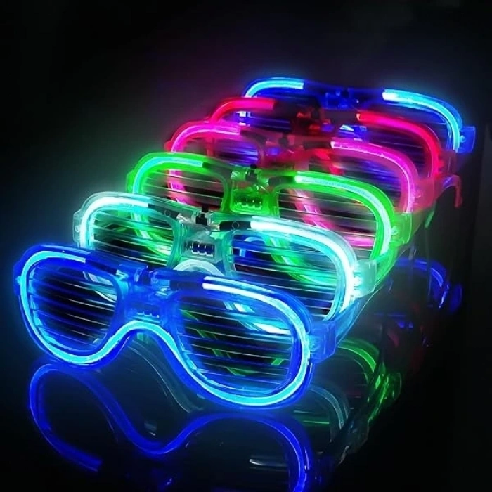 BFS Glow Model 3 Farklı Fonksiyonlu Işıklı Panjur Parti Gözlüğü Karışık Renk 12 Adet