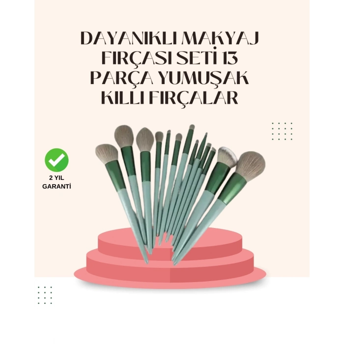 BFS Göz Farı Allık Fondöten İçin Uygun 13lü Makyaj Fırçası Seti Kompakt Tasarım