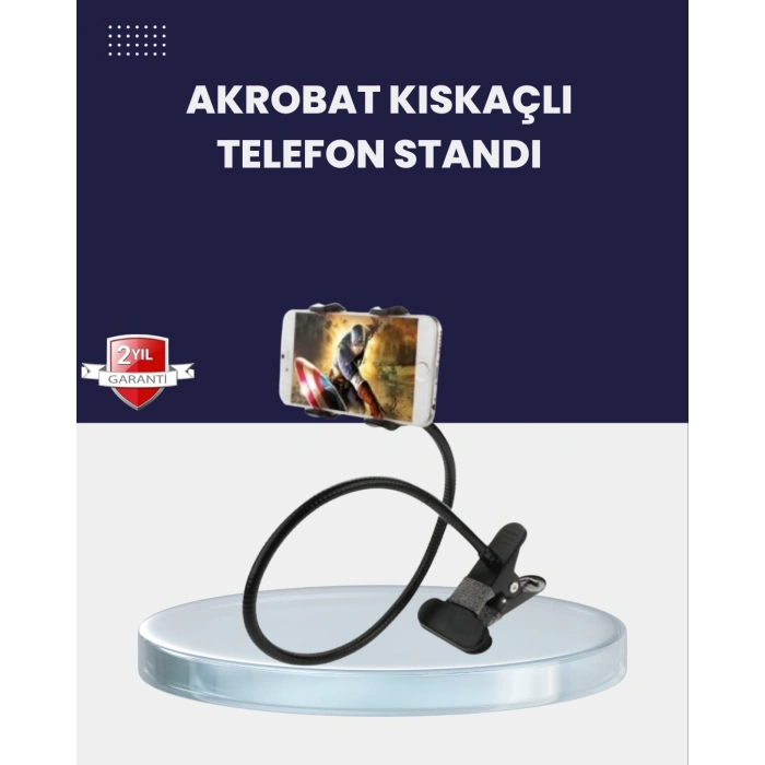 BFS Güçlü Mandallı Akrobat Telefon Tutucu Masa Araç Uyumlu